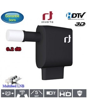 LNB Quattro 0.2 dB - 23 mm - Inverto black multiConnect - Slimfeed - 3 ans de garantie