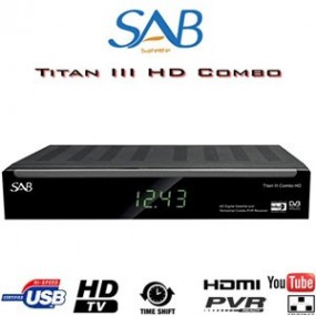 Récepteur SAB TITAN III COMBO HD - Satellite / TNT - 1 lecteur de carte - CI - 2 USB - PVR via USB + Cordon HDMI offert