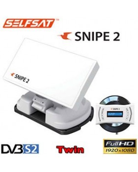 Antenne satellite automatique plate pour Camping - LNB Twin - SELFSAT SNIPE 2