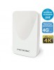 Antenne plate HD extérieure amplifiée - nouveau standard UHF - Réduit les perturbations 4G - 43dB - METRONIC