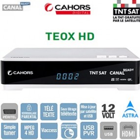Cahors TEOX HD - Terminal numérique TNTSAT HD Canal Ready - 12 Volts - Déport IR en option + Cordon HDMI offert