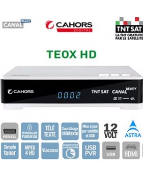 Cahors TEOX HD - Terminal numérique TNTSAT HD Canal Ready - 12 Volts - Déport IR en option + Cordon HDMI offert