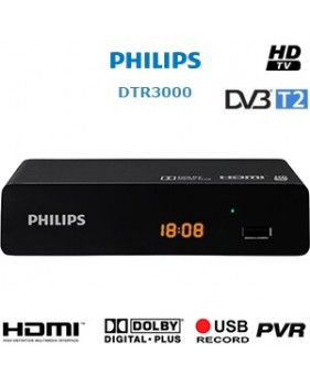 PHILIPS DTR 3000 - Décodeur TNT HD + Cordon HDMI offert