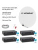 Kit Antenne Parabole Sat HD 4K Fibre SMC Blanche 85cm WORLDSAT