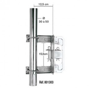 Cerclage de cheminée simple à étrier pour mâts de Ø 30 à 50 mm - Acier zingué bleu