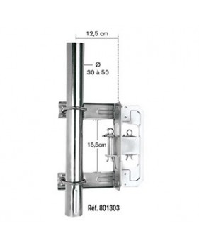 Cerclage de cheminée simple à étrier pour mâts de Ø 30 à 50 mm - Acier zingué bleu
