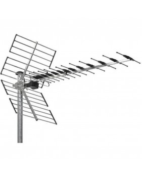 Antenne terrestre râteau aluminium TNT UHF DVB-T WISI EZ 457 LTE 700 MHz Gain de 15dB