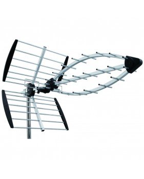 Antenne terrestre râteau aluminium TNT UHF DVB-T WISI EB 597 LTE 700 MHz gain 13.5dB