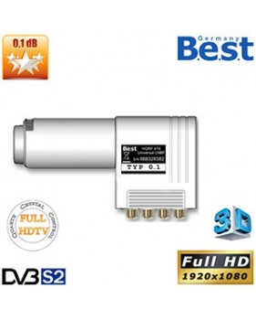 LNB Quattro Lens 0.1 dB - 40 mm - Best Germany - HDTV 3D - 3 ans de garantie