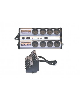 Bloc Multiprise d’angle sécurisée Anti-surtension Argent - 8 sorties