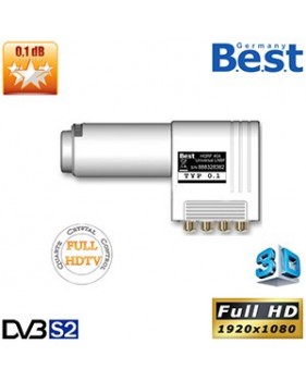 LNB Quad Lens 0.1 dB - 40 mm - Best Germany - HDTV 3D - 3 ans de garantie