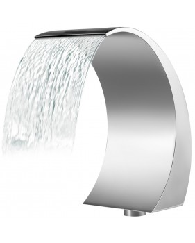 Fontaine de la Piscine, Étang 30 x 60 cm Lame d'eau pour Piscine Gris en Acier Inox,