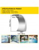 Fontaine de la Piscine, Étang 30 x 60 cm Lame d'eau pour Piscine Gris en Acier Inox,