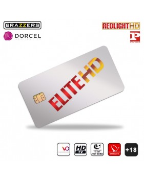 Carte Elite HD 4 chaînes TV Adulte Abonnement International 6 mois Hot Bird Dorcel Brazzer Redlight Private