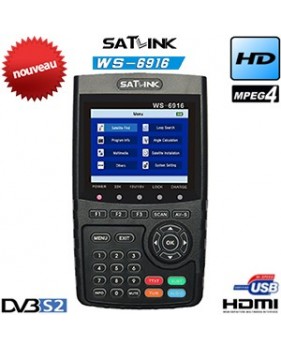 Mesureur de Champ Satellite HD - SATLINK WS 6916 - DVB-S2 - MPEG-4 - écran TFT LCD 3.5" - HDMI - AV - USB