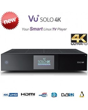 VU+ SOLO 4K UHD 3D-TWIN Tuner-PVR HD - Dual Core 1.5 -Slot HDD SATA 2,5" + Cordon HDMI offert