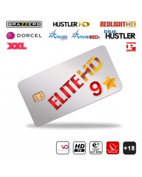 Carte Elite HD 9 STARS 12 mois TV Adulte XX Abonnement International HotBird Dorcel Brazzer Redlight Private Hustler VividTV