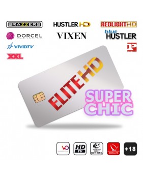 Carte Elite HD Super Chic 14 chaînes 12 mois TV Adulte Abonnement International Satellite Hot Bird Astra Dorcel XXL Brazzer