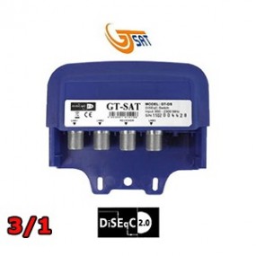 Commutateur DiSEqC 2.0 - étanche - 3 entrées / 1 sortie - GT-SAT