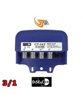 Commutateur DiSEqC 2.0 - étanche - 3 entrées / 1 sortie - GT-SAT