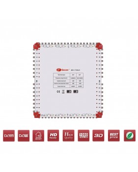 Multiswitch Commutateur avec LED Cascade Satellite MS-1732LC - 17 entrées 32 sorties, Haute Définition