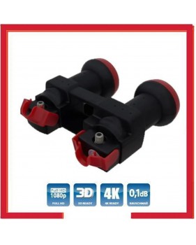 LNB MonoBloc Single 4.3° Multi degré 1 sortie, 0.1dB, réglable de 0 à 37 mm, Full HD 4K 1080p EUTELSAT et ASTRA