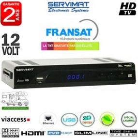 SERVIMAT SIRIUS HD - 12Volts - carte Viaccess Fransat sur Atlantic Bird 3 + Cordon HDMI offert