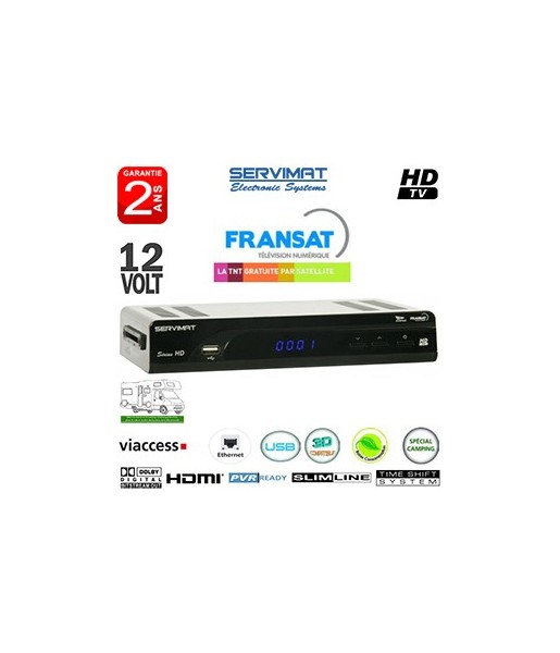 SERVIMAT SIRIUS HD - 12Volts - carte Viaccess Fransat sur Atlantic Bird 3 + Cordon HDMI offert