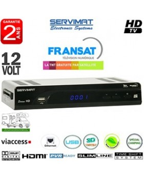 SERVIMAT SIRIUS HD - 12Volts - carte Viaccess Fransat sur Atlantic Bird 3 + Cordon HDMI offert