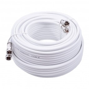 Câble Coaxial pour antenne satellite TV de 50 m métré TWIN 2x19 VAtC Blanc Diamètre 7mm