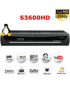 Terminal numérique DVB-S2 S3600 HD - 2x CI - 1x Lecteur de carte - SCART - LAN - 2x USB - HDMI - RS232C - Linux OS