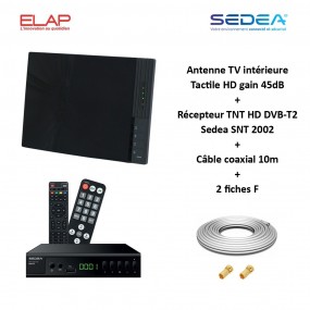 Antenne TV TNT Intérieure Tactile HD VHF UHF, Gain 45dB ELAAP