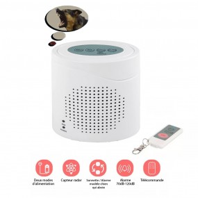 Chien de garde électrique Aboyeur Sans Fil capteur Radar Télécommande Alarme de Sécurité à domicile 360 degrés Chien qui aboie