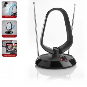 Antenne TV TNT HD UHF VHF FM Intérieur Amplifiée ONE FOR ALL SV9143 - Gain 42 dB