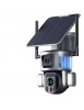 Caméra Surveillance Sécurité Solaire Sans fil Extérieure 4K 8MP 4G 360° Double Objectif Zoom Optique 10X Détection mouvement