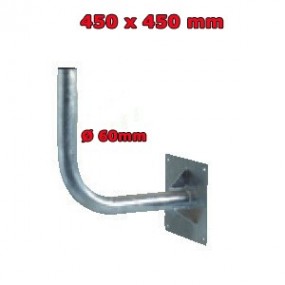 Bras Coudé en Acier galvanisé  - Ø 60mm - Déport 45 cm - Hauteur 45 cm