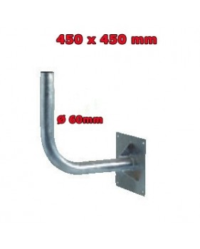 Bras Coudé en Acier galvanisé  - Ø 60mm - Déport 45 cm - Hauteur 45 cm
