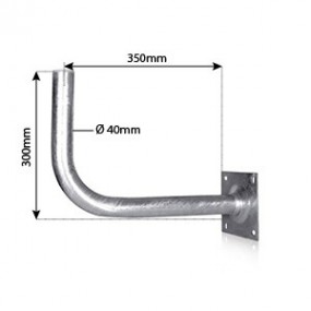 Bras Coudé en Acier galvanisé  - Ø 40mm - Déport 35 cm - Hauteur 30 cm