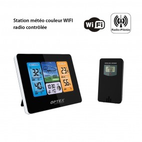 Station météo couleur WIFI radio contrôlée - Intérieure Extérieure,