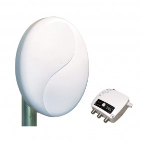Antenne TNT HD Active Extérieure Toit DVB-T TONNA 50 Patch Blanc Gain 50dB