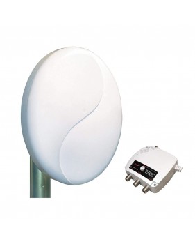Antenne TNT HD Active Extérieure de Toit DVB-T 50 Patch Blanc