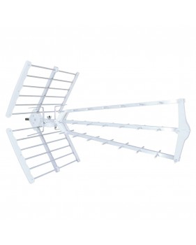 Antenne d'extérieur Trinappe UHF 4K HD amplifiée 55 dB - Filtre 4G