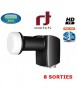 LNB OCTO 0,2 dB - 8 Sorties - 40mm - Compatible HDTV - 3 ans de garantie - Inverto Black pro