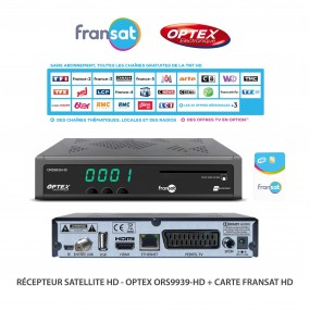 Récepteur Satellite HD Optex ORS9939-HD 4000 chaînes TV et Radio multi-satellites, Lecteur de carte Viaccess intégré