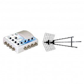 Antenne d'extérieur Trinappe amplifiée 57 dB UHF 4K HD Metronic 415049