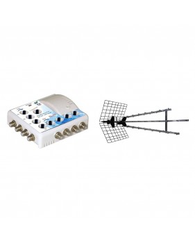 Antenne d'extérieur Trinappe amplifiée 57 dB UHF 4K HD Metronic 415049