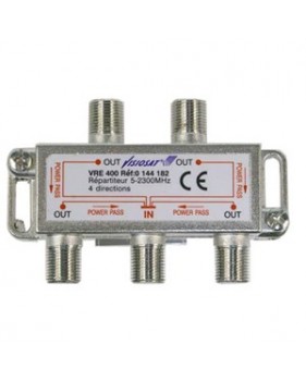 Répartiteur d’antenne 4 directions - Faible perte - 1 entrée / 4 sorties - METRONIC