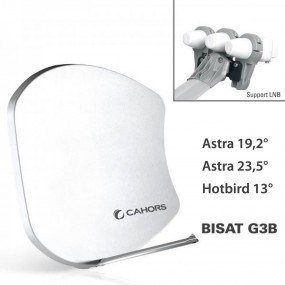 Antenne Multisatellite Cahors SMC Bisat 3 sorties + 3 LNB
