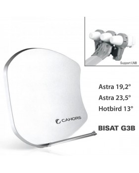 Antenne Multisatellite Cahors SMC Bisat 3 sorties + 3 LNB - Astra 19,2°, Astra 23,5°, Hotbird 13°