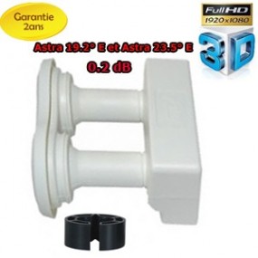 LNB MONOBLOC SINGLE 4.3° 0.2dB GT-SAT - Compatible HDTV 3D - 2 ans de garantie